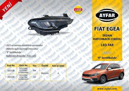 AYFAR 101139 Far Sol Motorlu Fiat Egea Sedan Hatchback Cross Full Led 21>